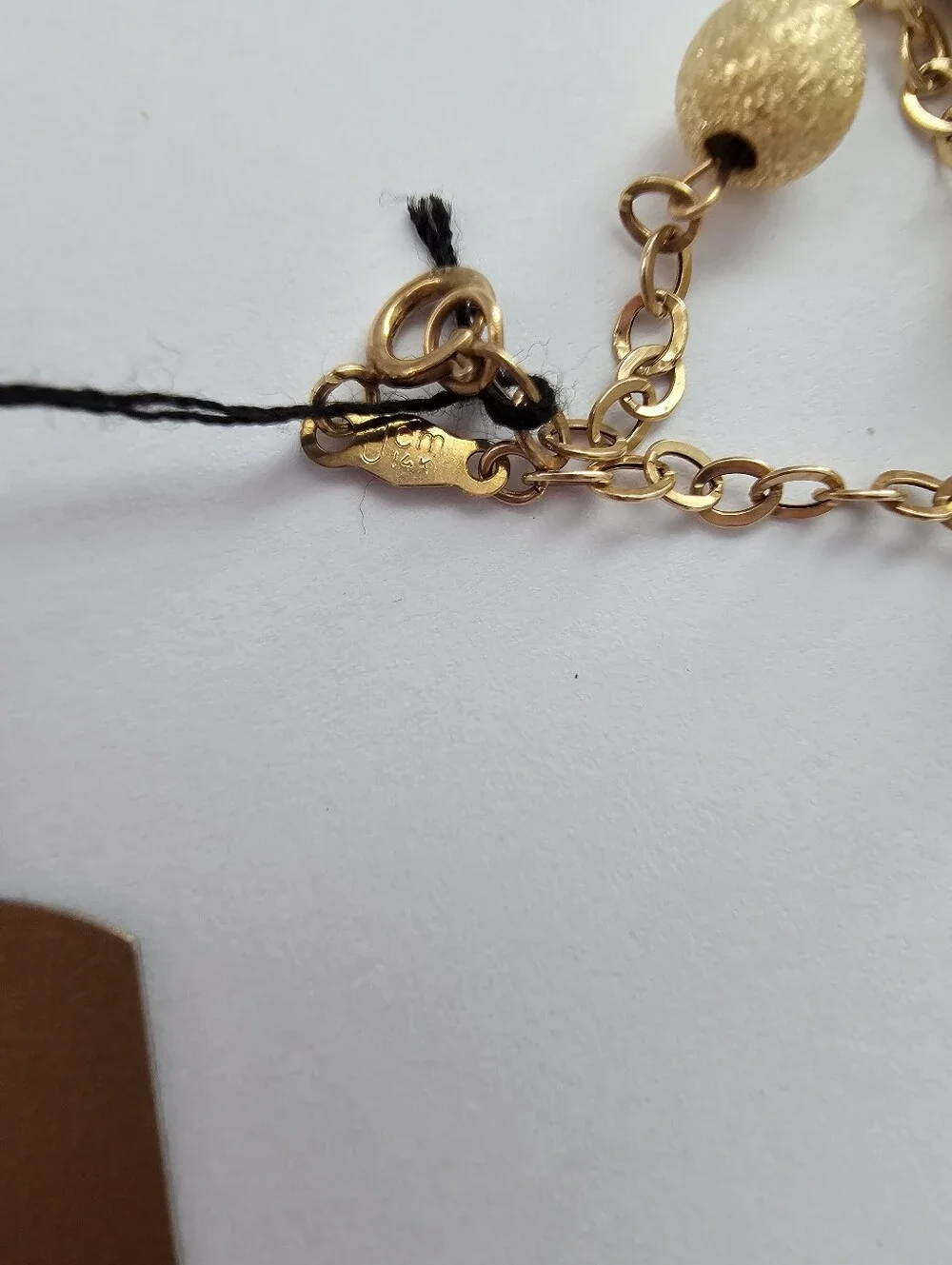 JCM London 14K Yellow Gold Stardust Bead Station Necklace – 36” Long Floating